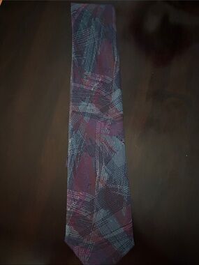 Men's Purple Abstract Pattern Silk Tie KhaZana